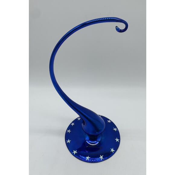 Christopher Radko Star Blue Glass Ornament Holder Stand Home for the Holidays - Picture 2 of 4